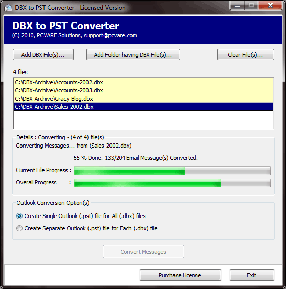 Import DBX to PST 5.3 full