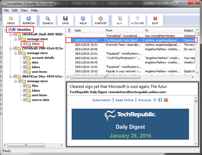 Extract Incredimail to Outlook 3.01 full
